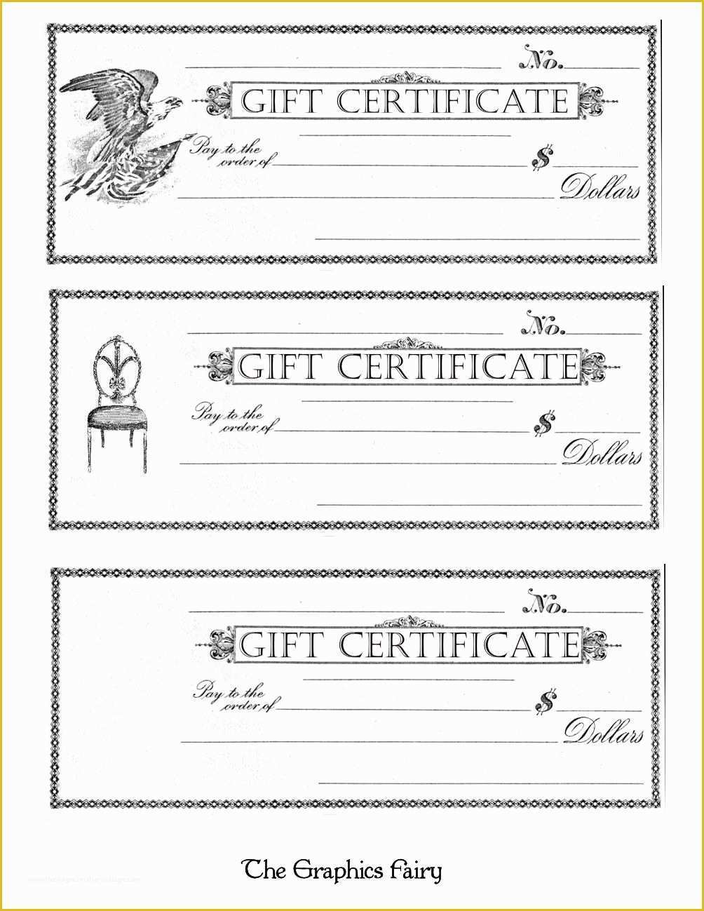 Free Printable Gift Certificates Templates Of Free Printable Gift Certificates the Graphics Fairy