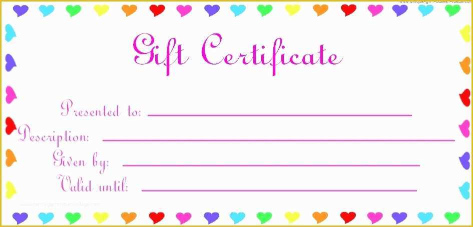 Free Printable Gift Certificates Templates Of Printable Gift Certificate Birthday