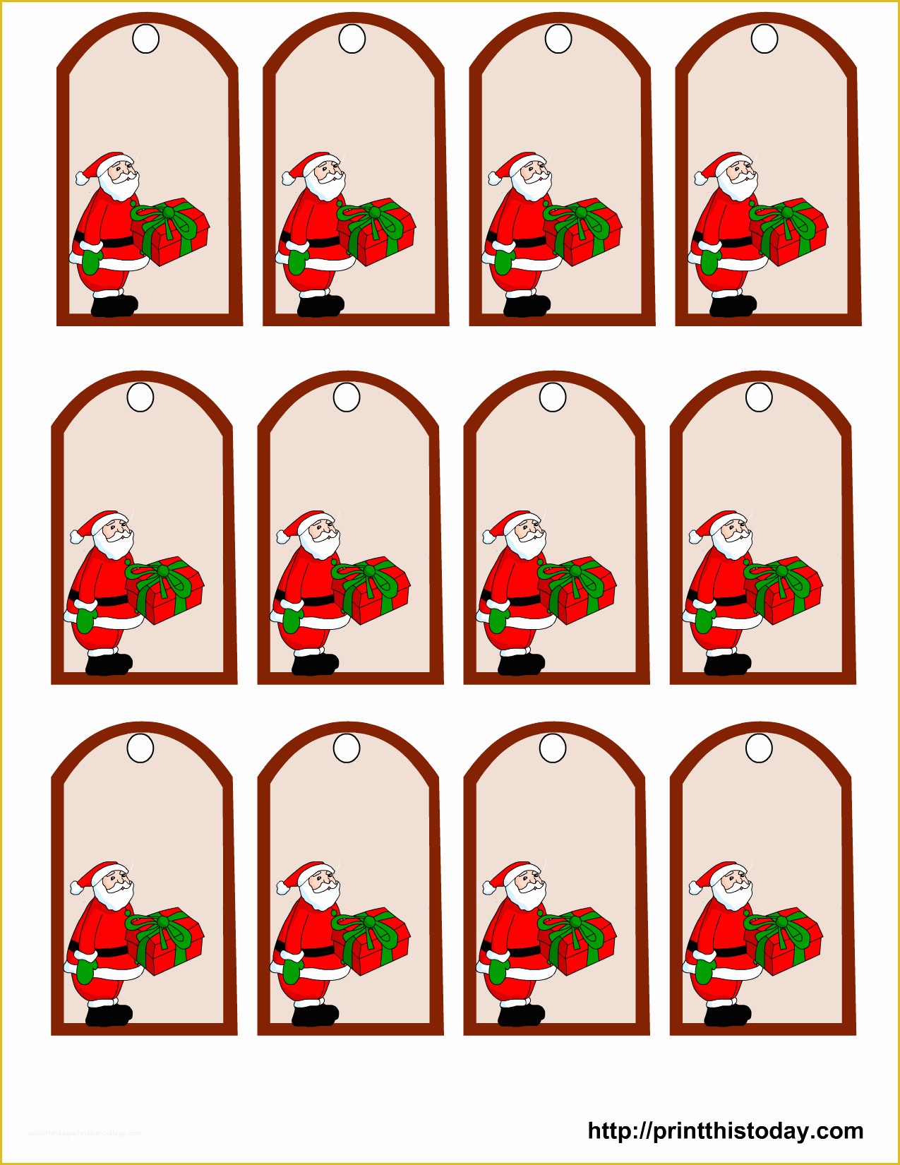 Free Printable Gift Tags Templates Of Printable Santa Claus Christmas Gift Tags