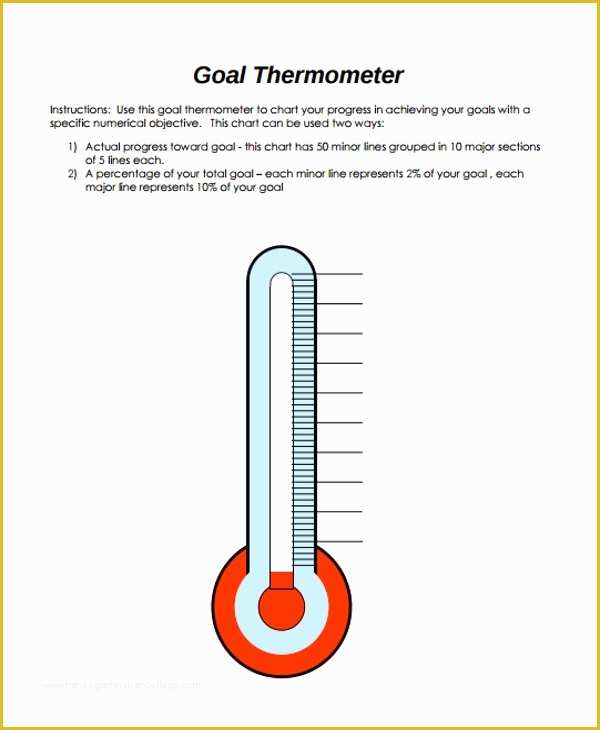 Free Printable Goal thermometer Template Of 10 Sample thermometer Templates
