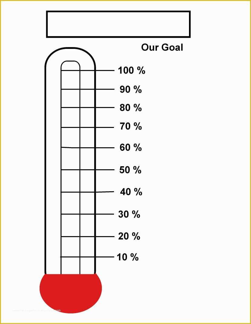 Free Printable Goal thermometer Template Of Best thermometer Template Clipartion