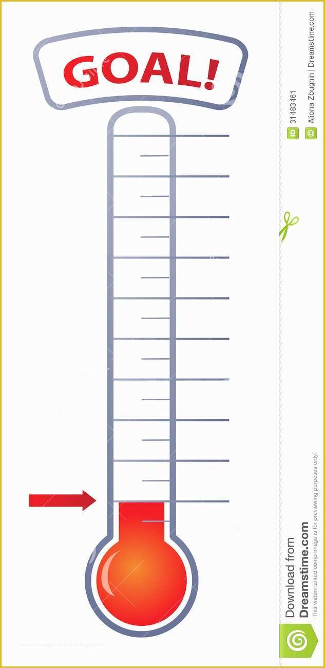 Free Printable Goal thermometer Template Of Fundraising thermometer Printable