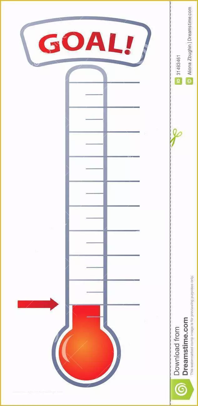 Free Printable Goal thermometer Template Of Goal thermometer Hd Clipart