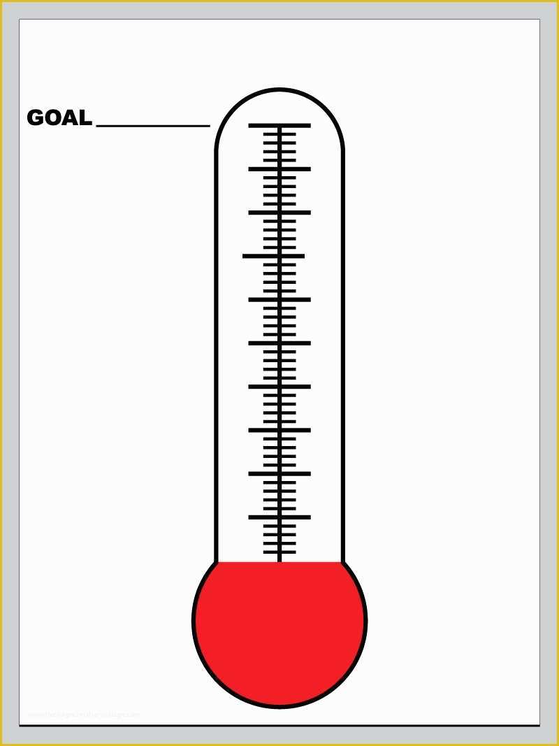 Free Printable Goal thermometer Template Of Printable Fundraising thermometer Clipart Best