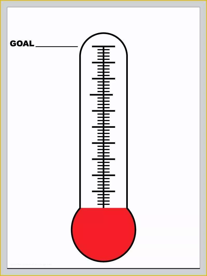 Free Printable Goal thermometer Template Of Printable Fundraising thermometer Clipart Best