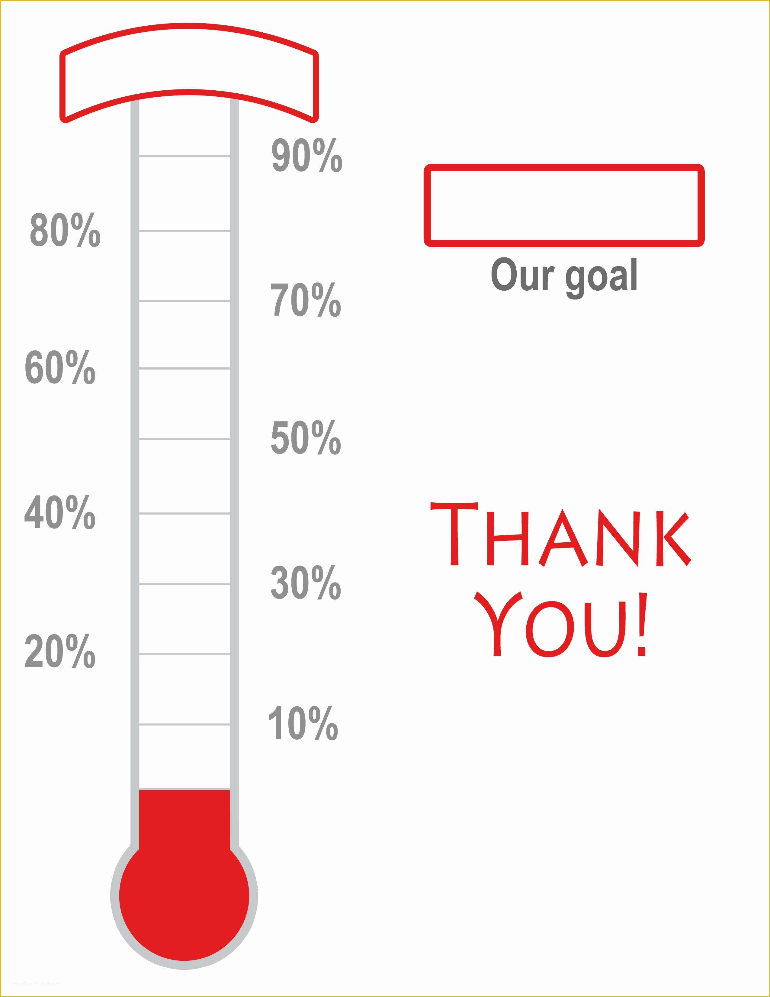 Free Printable Goal thermometer Template Of thermometer 2 Numbers Ty