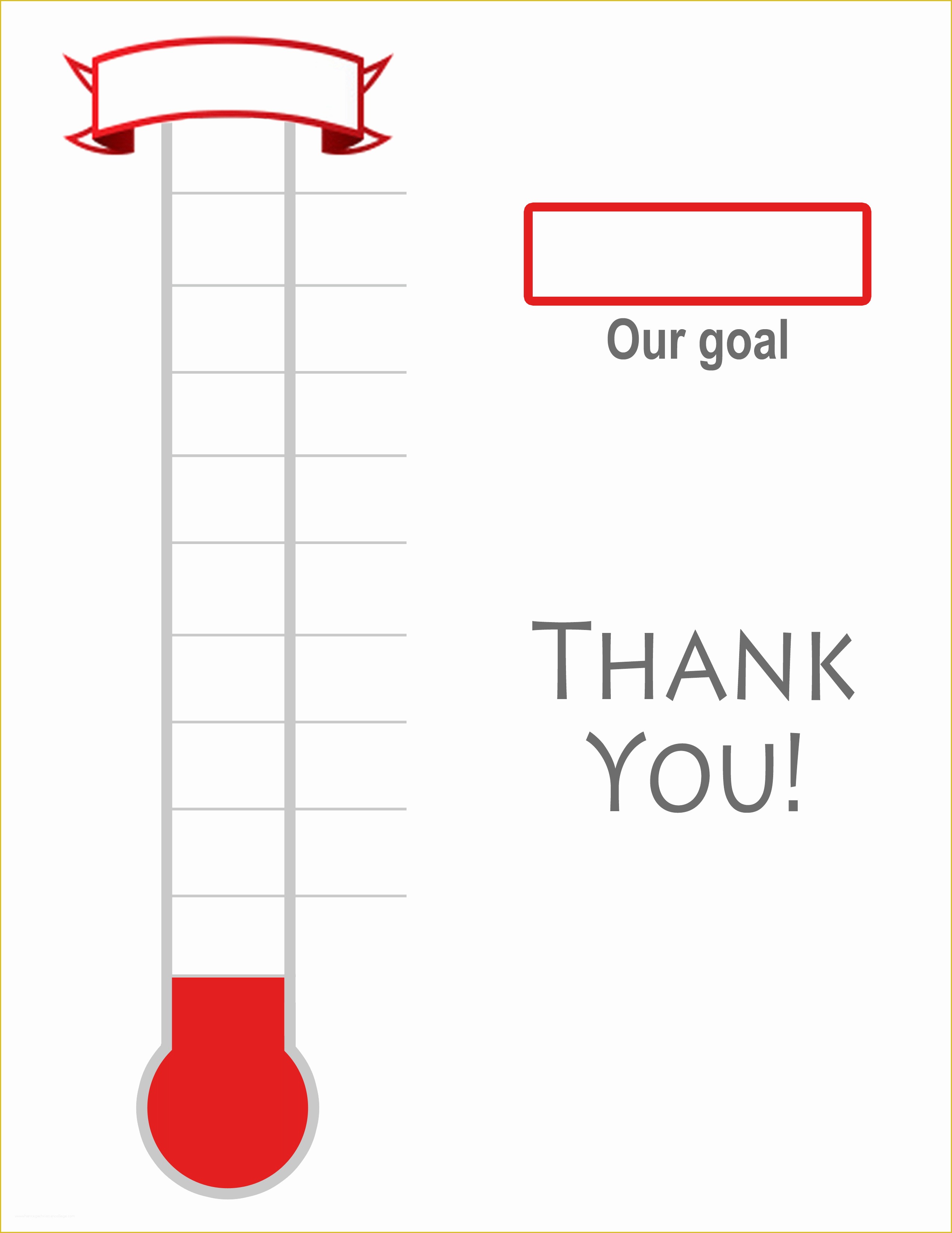 Free Printable Goal thermometer Template Of thermometer Template Fundraising Goal Blank & Printable