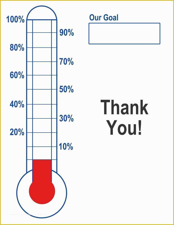 Free Printable Goal thermometer Template Of thermometer Template Fundraising Goal Blank & Printable