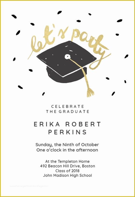 Free Printable Graduation Invitation Templates Of Easy Going Free Graduation Party Invitation Template