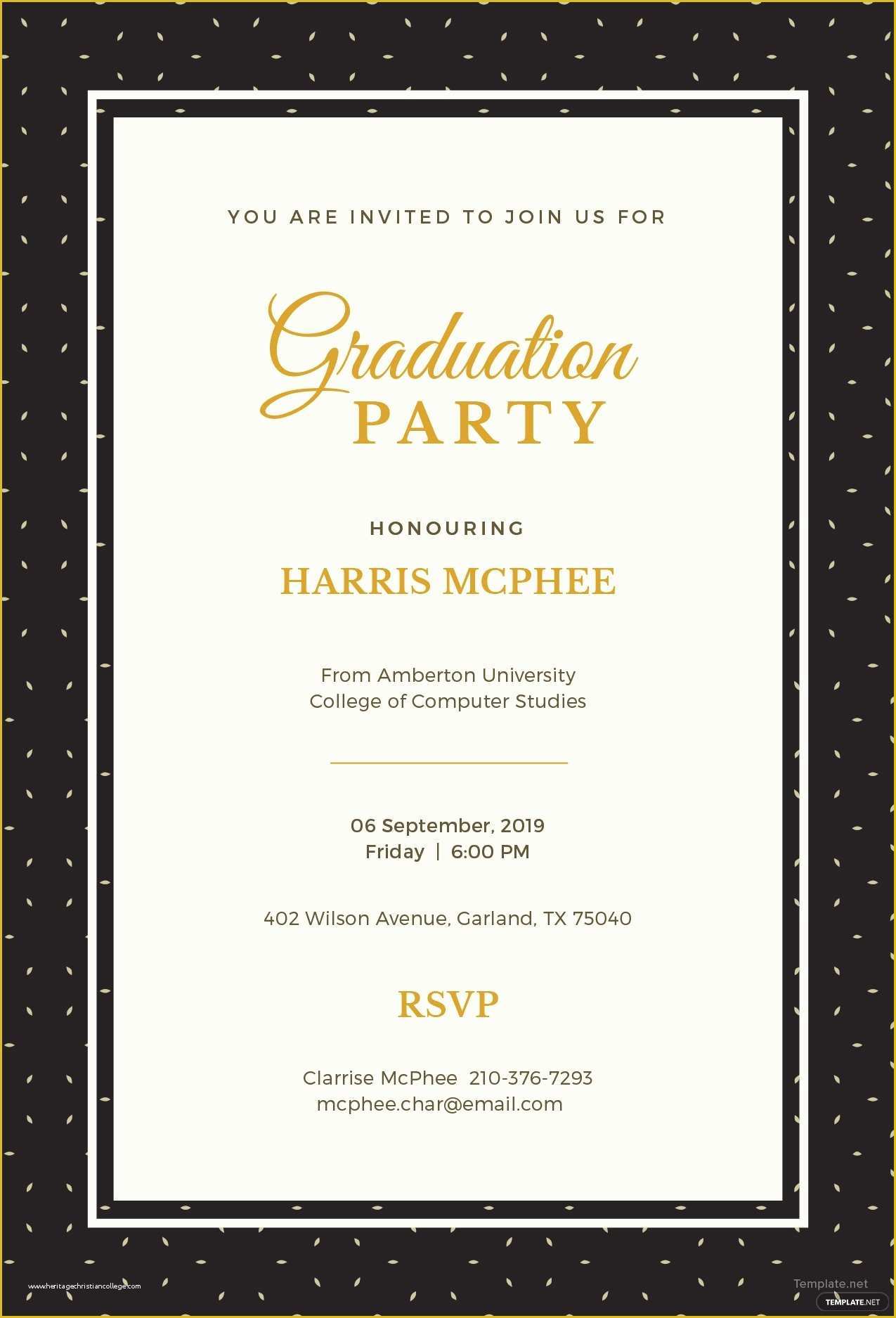 Free Printable Graduation Invitation Templates Of Free Graduation Invitation Template In Adobe Shop