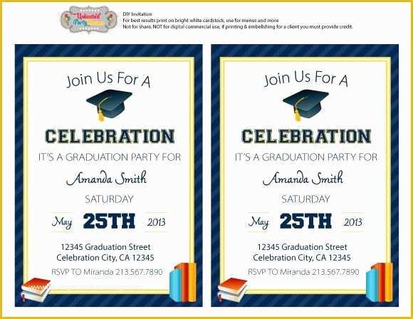 Free Printable Graduation Invitation Templates Of Free Graduation Party Printables From Unlimited Party