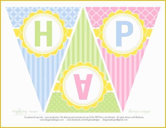 Free Printable Happy Birthday Banner Templates Of Free Easter Party Printables From Blugrass Designs