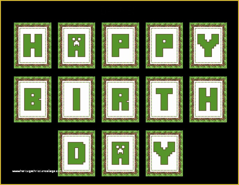 Free Printable Happy Birthday Banner Templates Of Free Minecraft Printables
