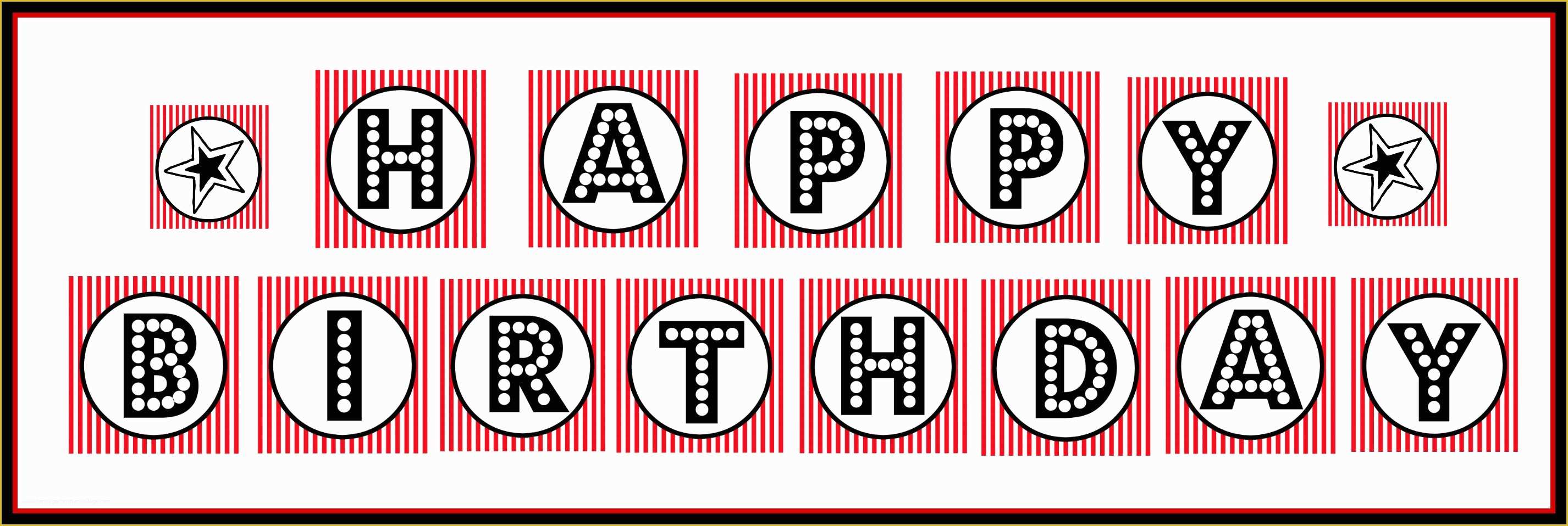 Free Printable Happy Birthday Banner Templates Of Free Printable "happy Birthday" Banner Red Black & White