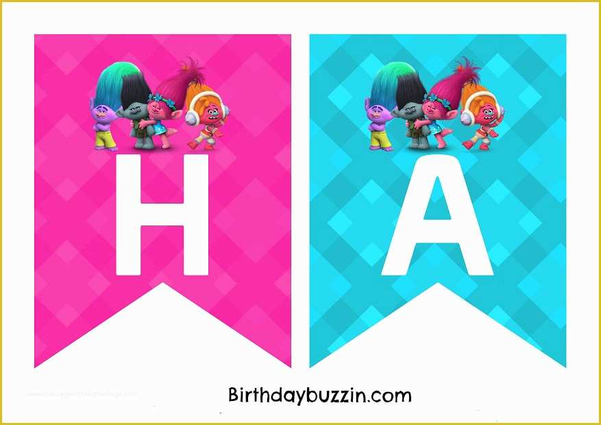 Free Printable Happy Birthday Banner Templates Of Free Printable Trolls Birthday Banner