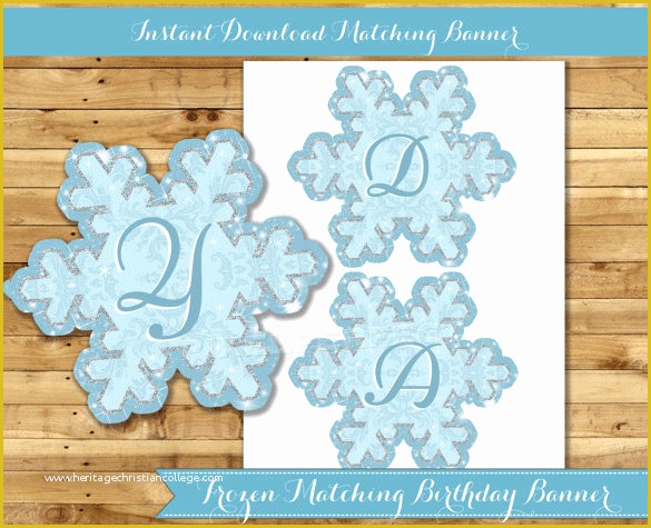 Free Printable Happy Birthday Banner Templates Of Frozen Snowflake Templates 15 Free Printable Sample