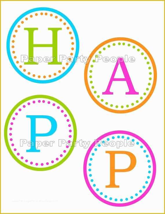 Free Printable Happy Birthday Banner Templates Of Happy Birthday Banner Printable Diy 3 5 Circles Favor