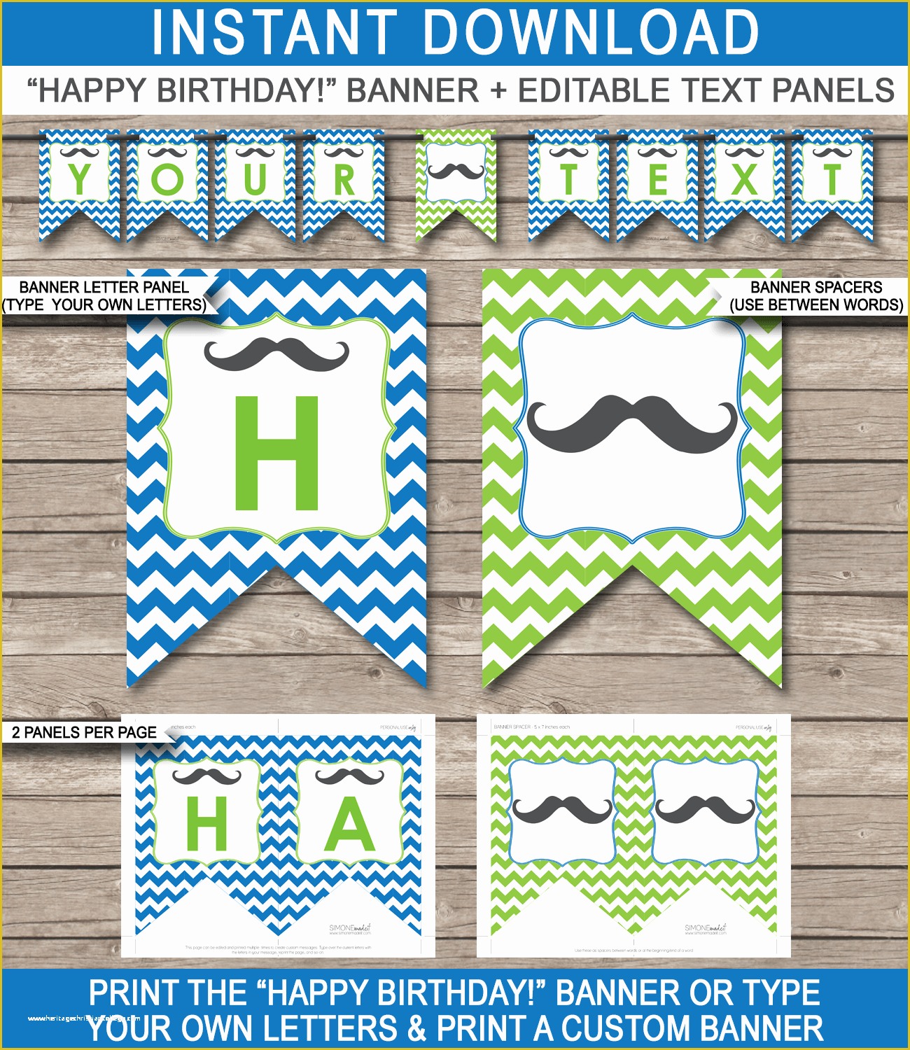 Free Printable Happy Birthday Banner Templates Of Mustache Party Banner Template