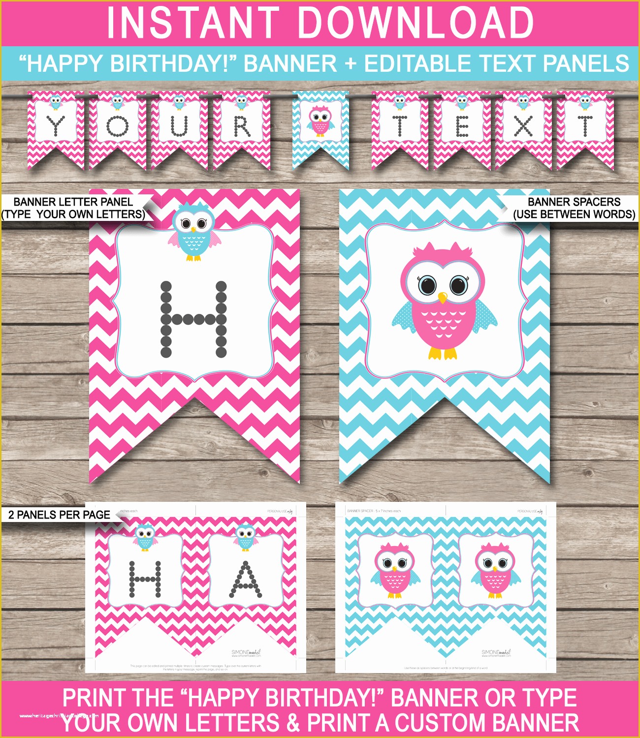 Free Printable Happy Birthday Banner Templates Of Owl Birthday Banner Template Birthday Banner