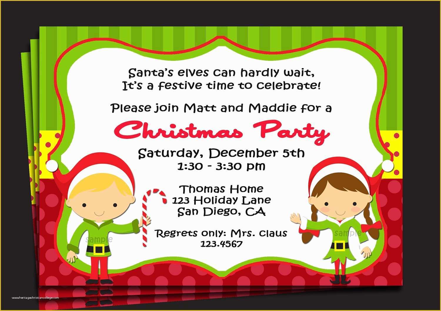 Free Printable Holiday Flyer Templates Of Christmas Party Invitation Printable or Printed with Free
