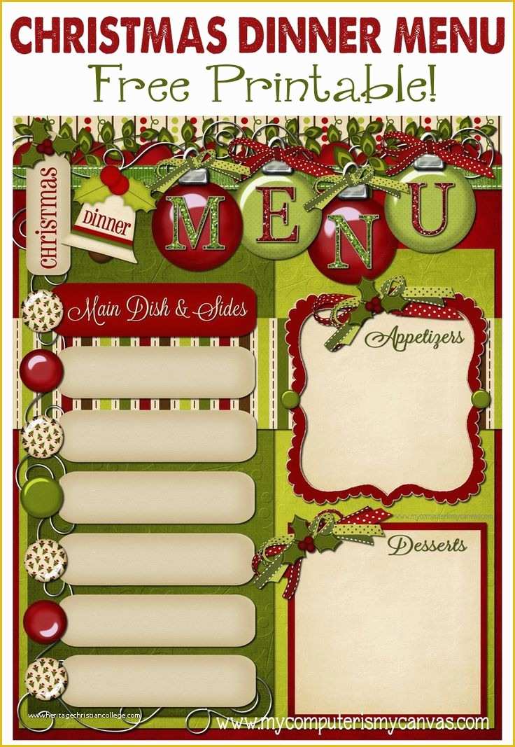 Free Printable Holiday Menu Template Of 10 Best S Of Printiable Holiday Menu Free Printable