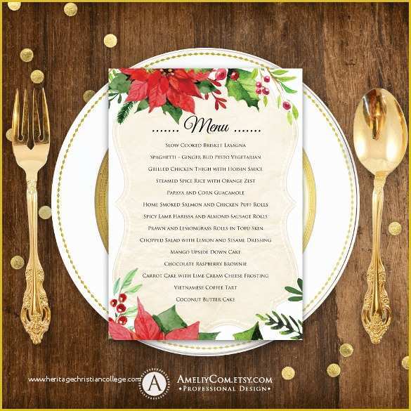 Free Printable Holiday Menu Template Of 19 Holiday Menu Templates Ai Psd Google Docs Apple