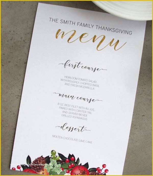 Free Printable Holiday Menu Template Of 33 Party Menu Templates