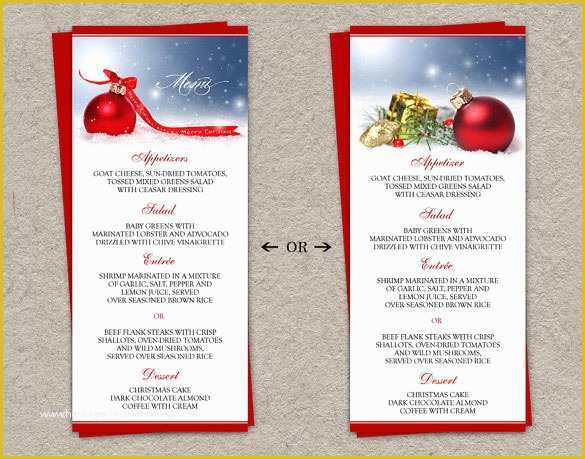 Free Printable Holiday Menu Template Of Christmas Menu Template 16 Free Psd Eps Ai