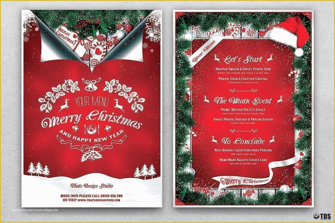 Free Printable Holiday Menu Template Of Christmas Menu Template Psd Customizable V6