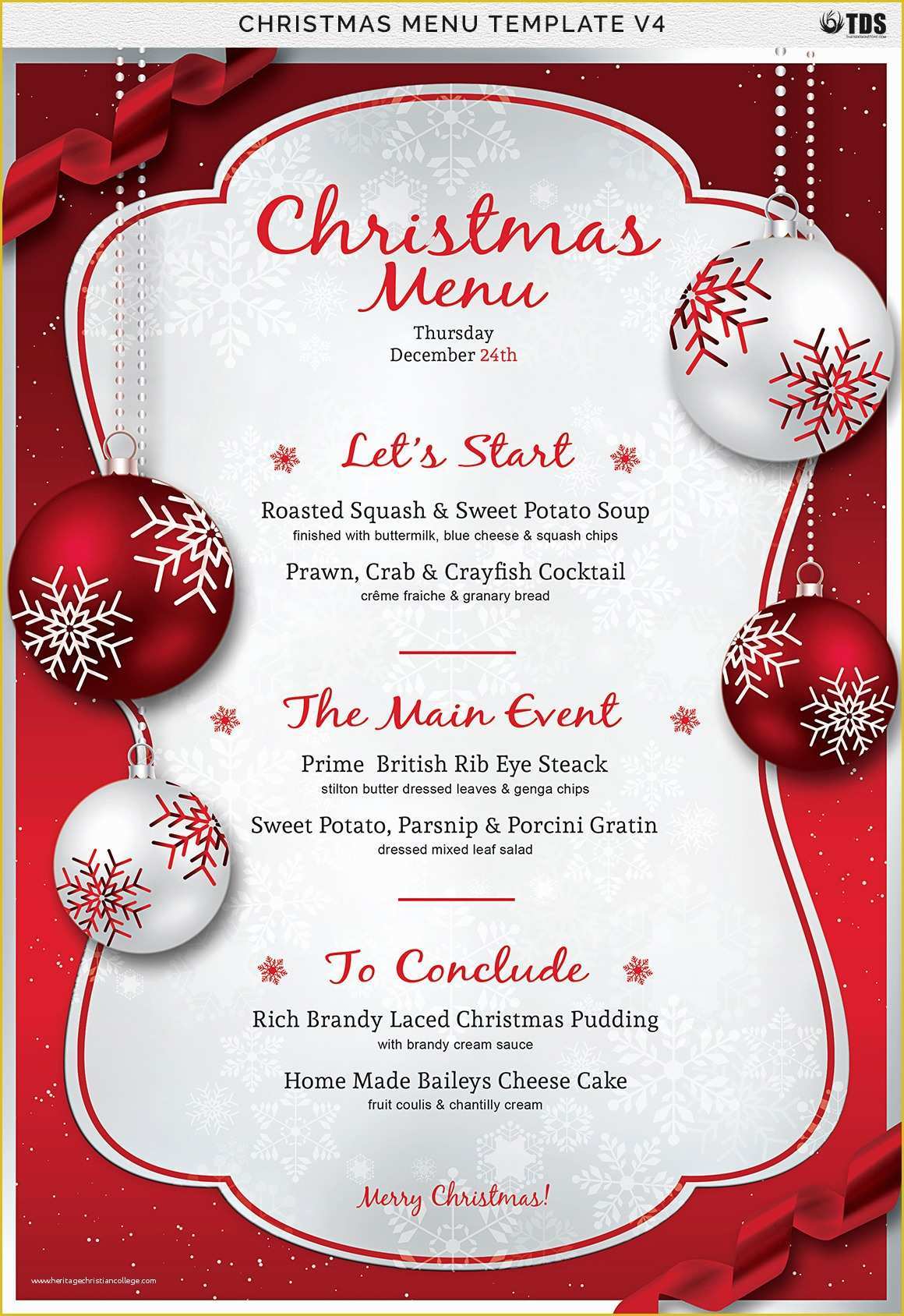 Free Printable Holiday Menu Template Of Christmas Menu Template V4 On Behance