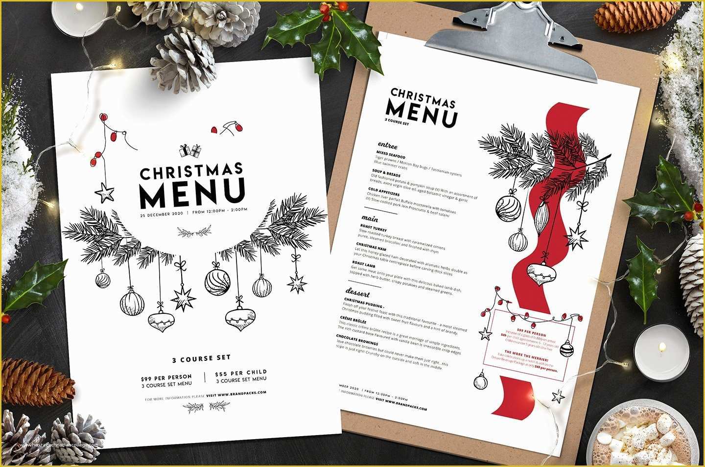 Free Printable Holiday Menu Template Of Christmas Menu Template Vol 3 Brochure Templates