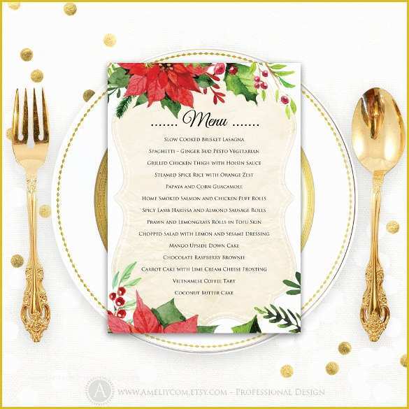 Free Printable Holiday Menu Template Of Holiday Menu Template – 25 Free Pdf Eps Psd format