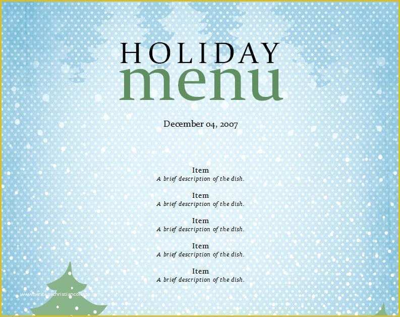 61 Free Printable Holiday Menu Template Heritagechristiancollege
