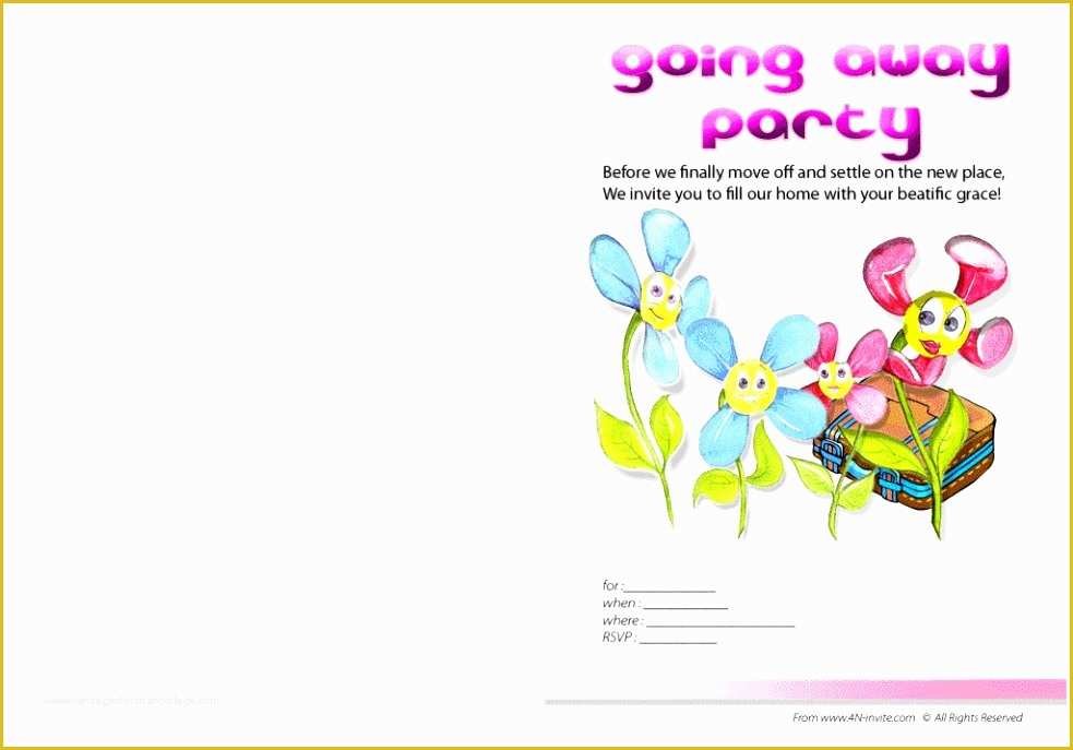 Free Printable Invitation Templates Going Away Party Of 9 Free Going Away Party Invitation Templates Kaaeu