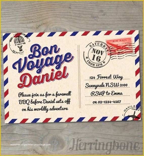 Free Printable Invitation Templates Going Away Party Of Bon Voyage Farewell Printable Invitation