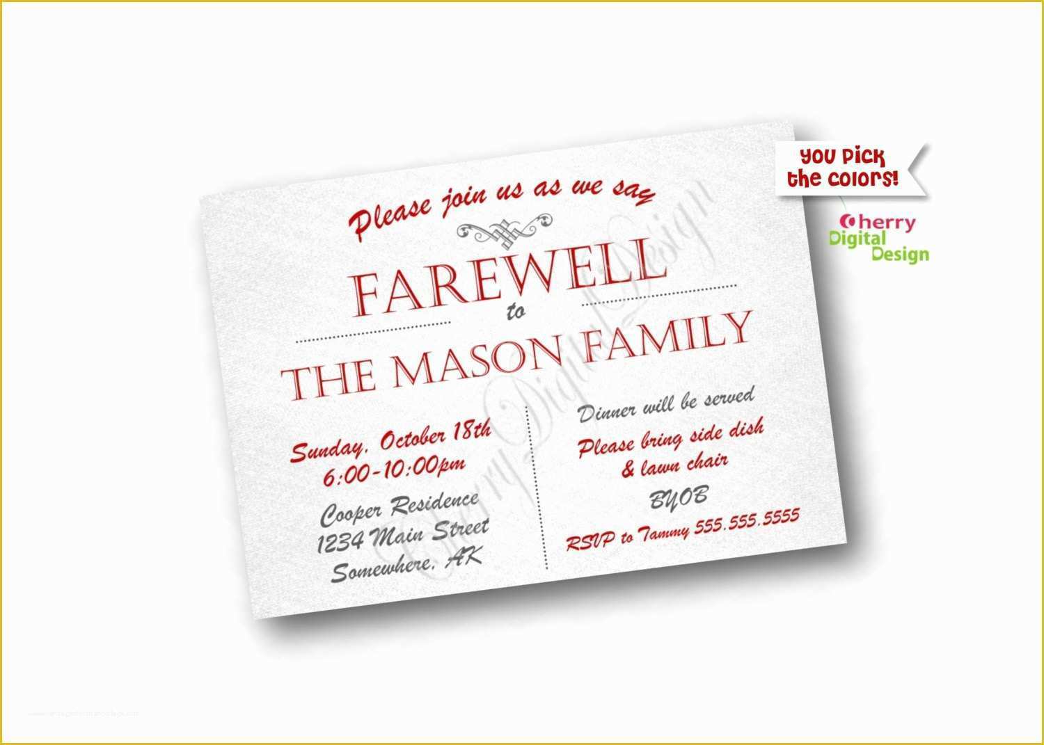 Free Printable Invitation Templates Going Away Party Of Simple Printable Farewell Party Invitation Goodbye Party