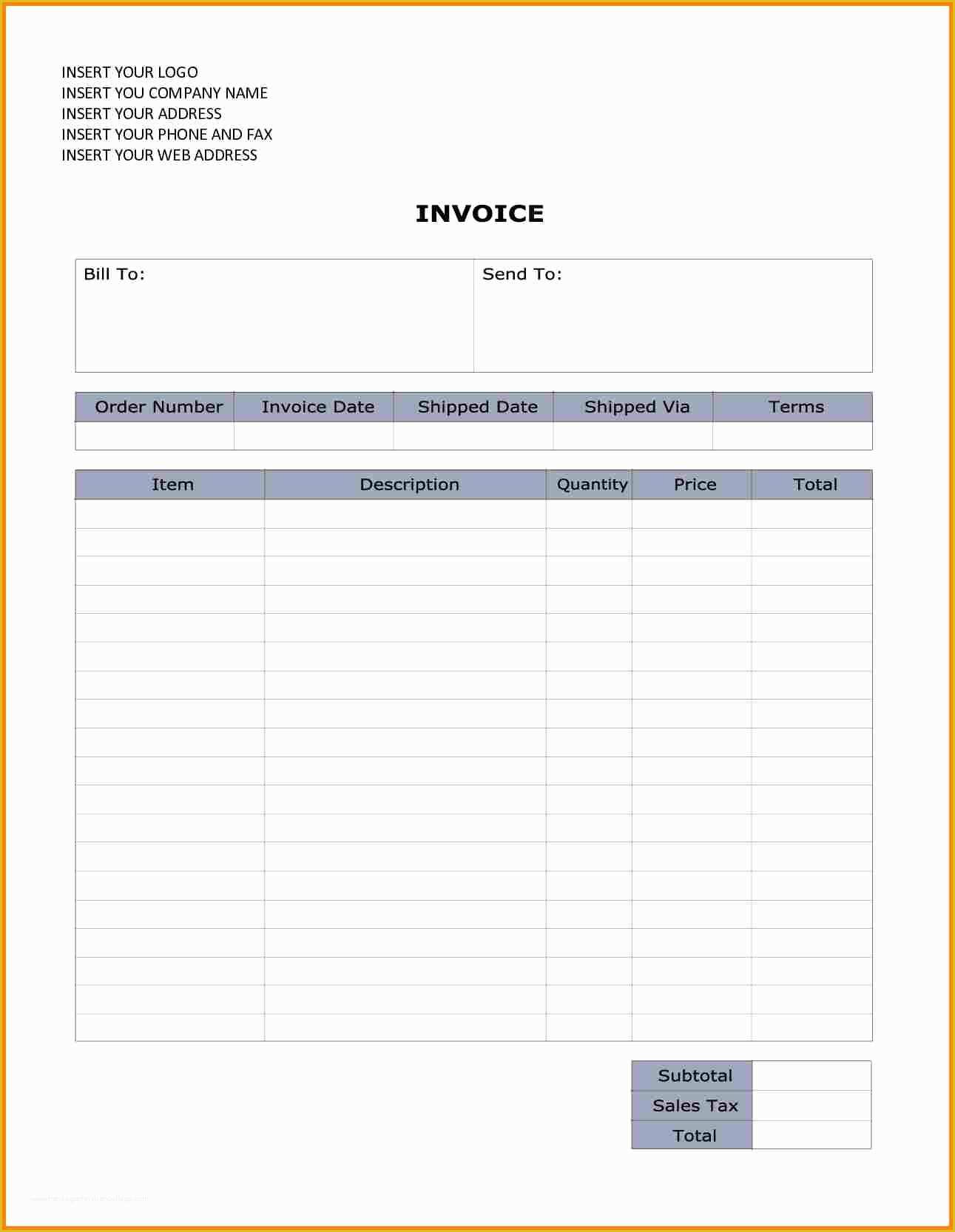 Free Printable Invoice Template Microsoft Word Of 6 Bill format In Word Doc