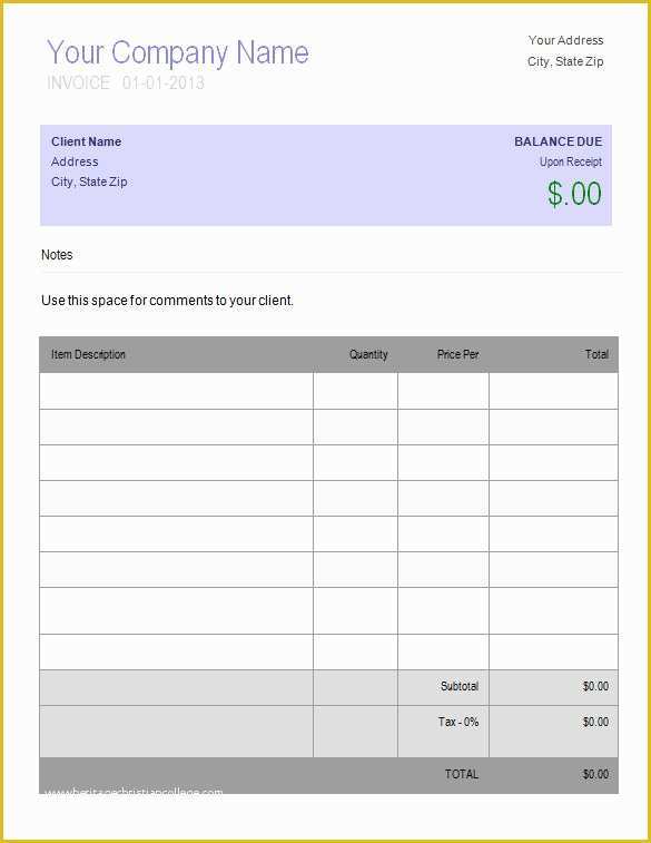 Free Printable Invoice Template Microsoft Word Of 60 Microsoft Invoice Templates Pdf Doc Excel