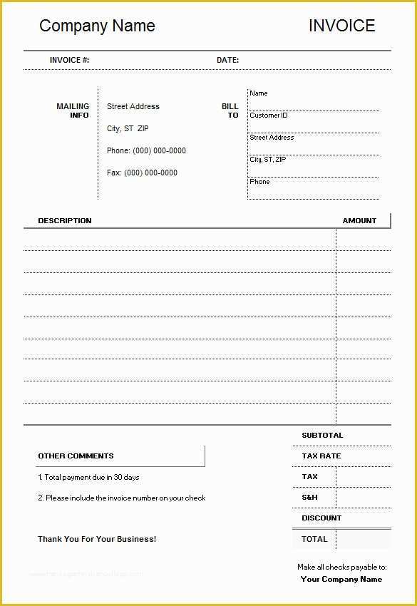 Free Printable Invoice Template Microsoft Word Of 60 Microsoft Invoice Templates Pdf Doc Excel