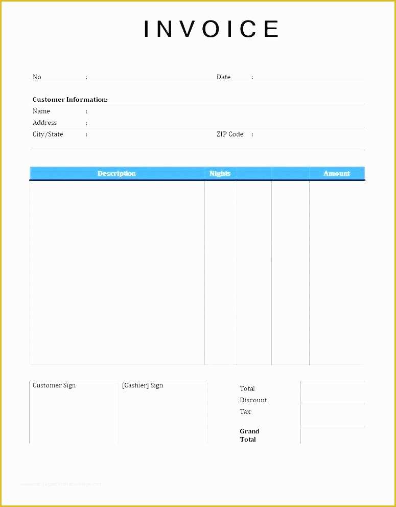 Free Printable Invoice Template Microsoft Word Of Printable Invoice Template Word – Freewarearenafo