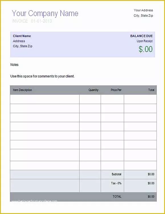 Free Printable Invoice Template Microsoft Word Of Simple Invoice Template Word