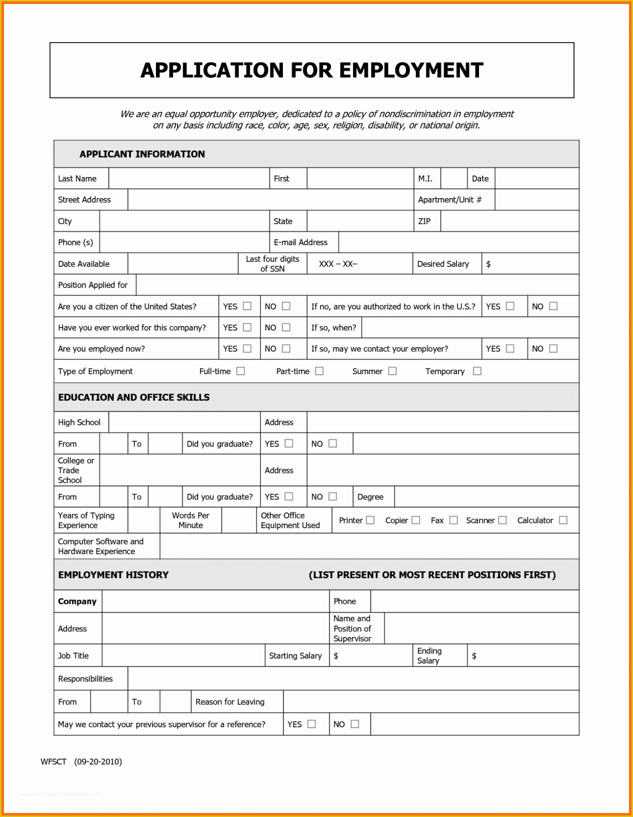 Free Printable Job Application Template Of Free Employment Application Template Pdf