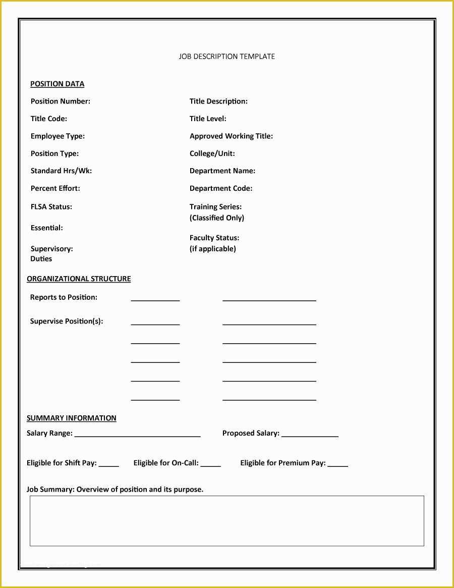 Free Printable Job Description Template Of 49 Free Job Description Templates & Examples Free