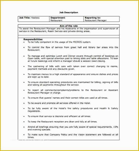 Free Printable Job Description Template Of 7 Talking Points Template Word Uetre