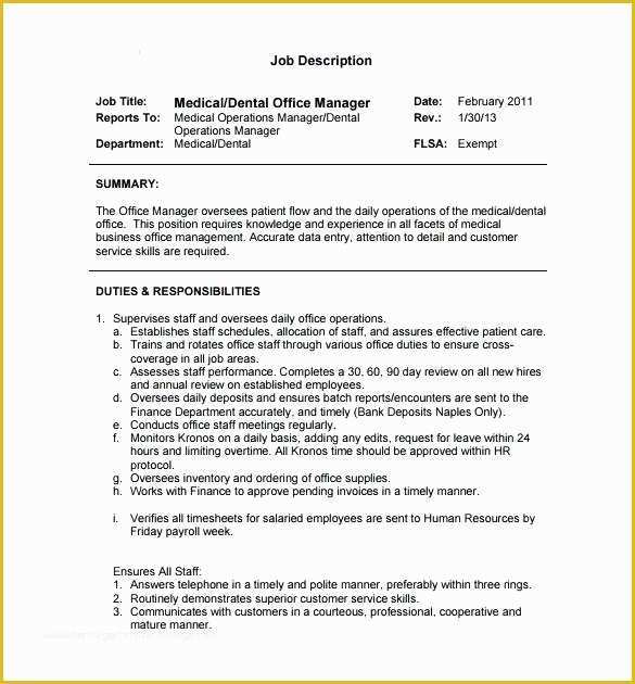 Free Printable Job Description Template Of Hr Manager Job Description Template