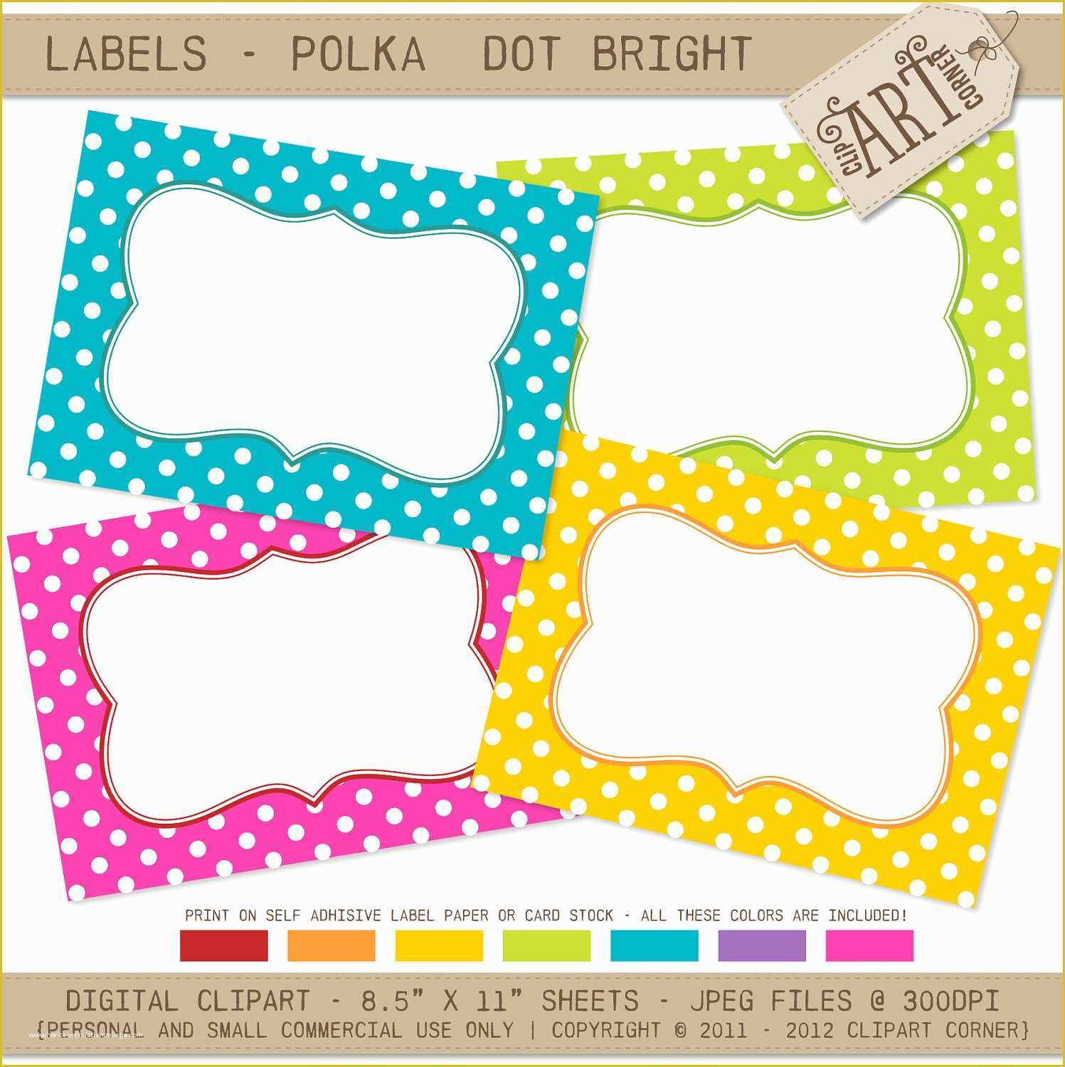 Free Printable Label Templates Of 7 Best Of Polka Dot Label Templates Printable