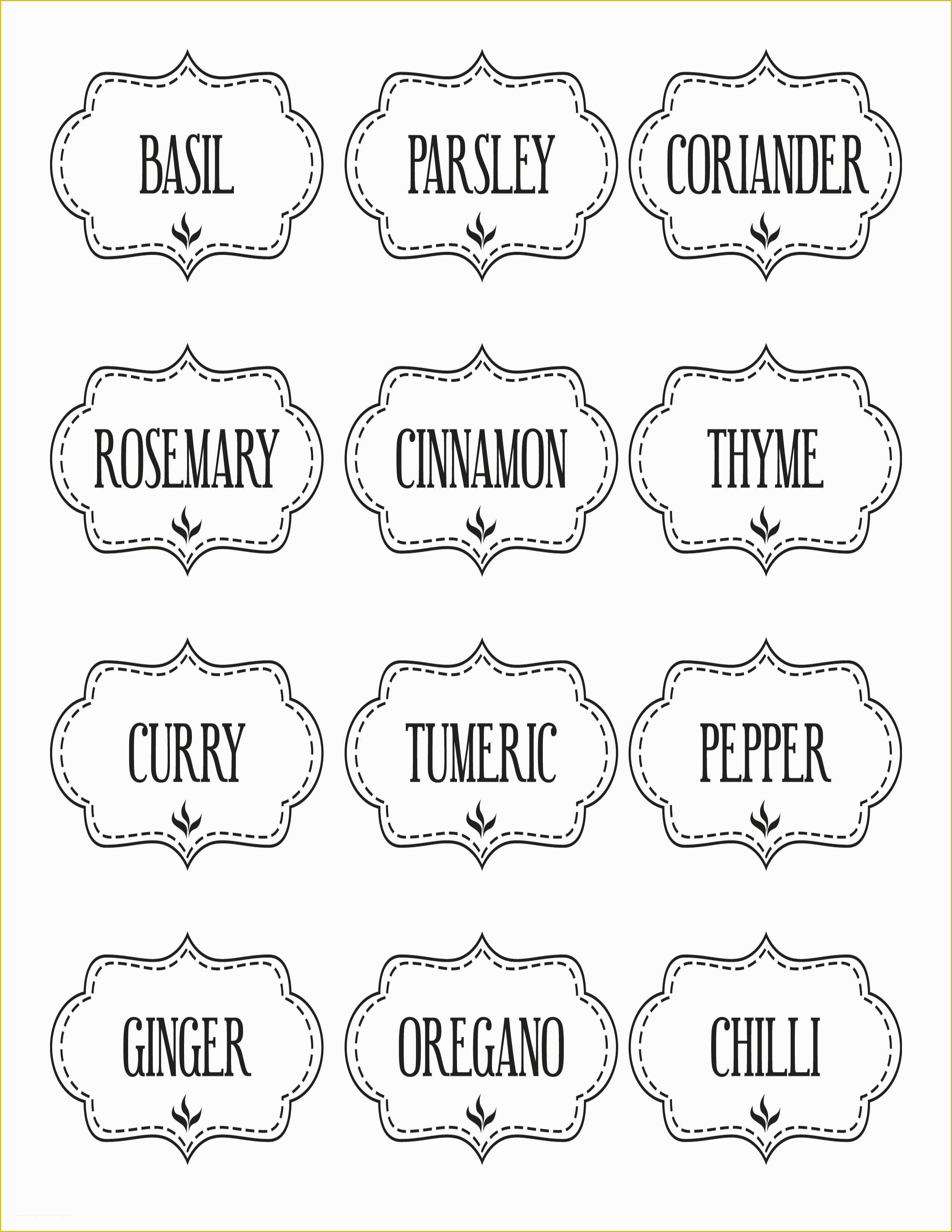 Free Printable Label Templates Of Free Printable Kitchen Spice Labels