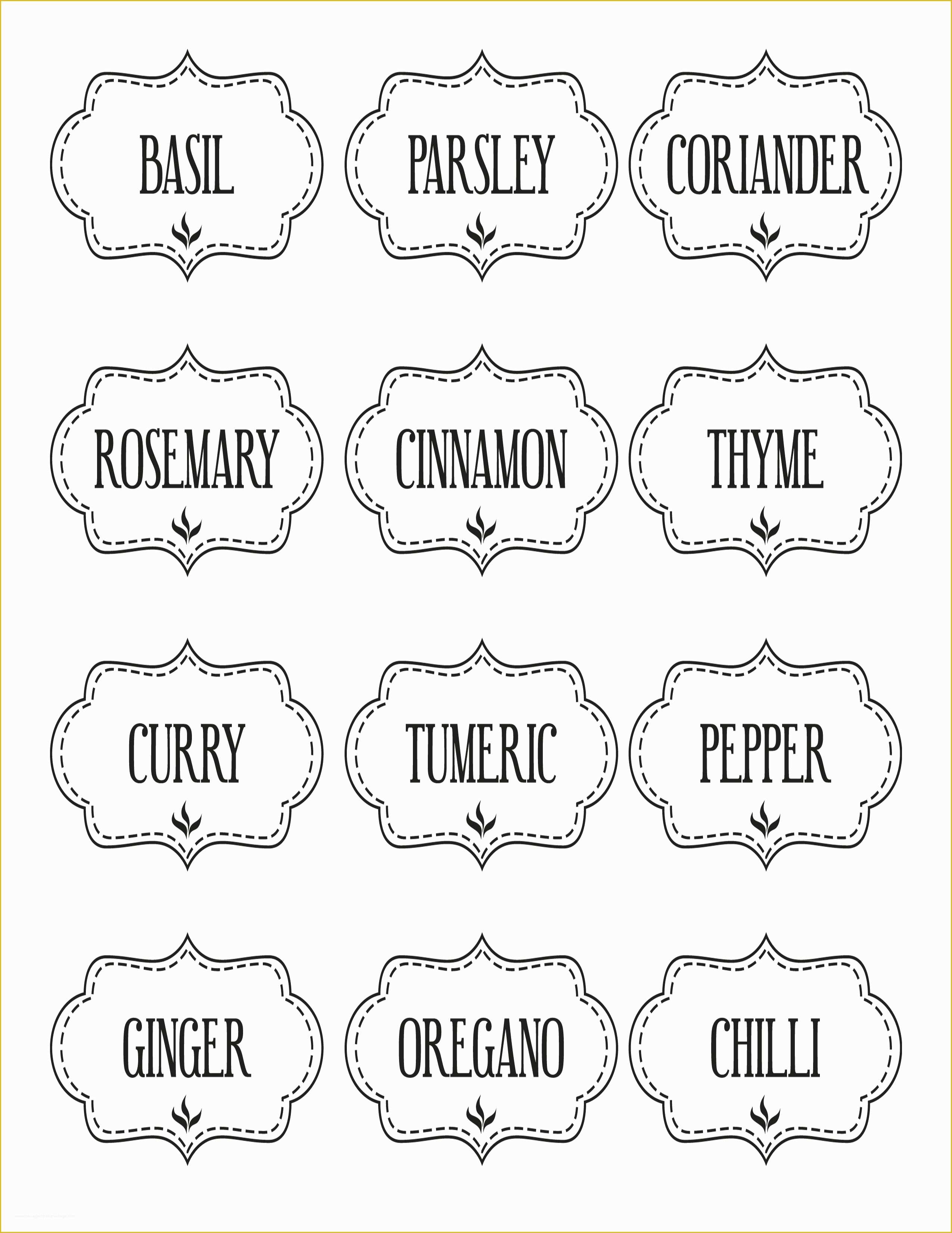 Free Printable Kitchen Label Templates Download