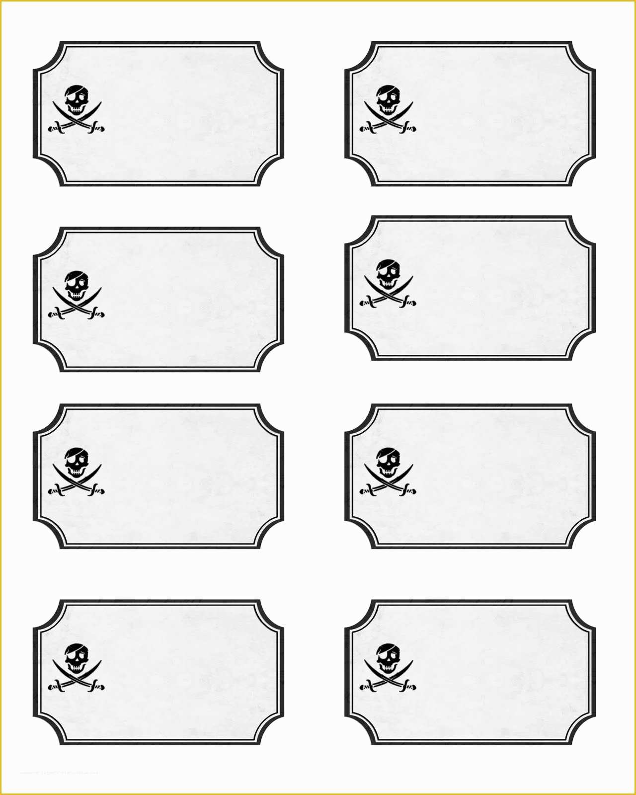 Free Printable Label Templates Of Pirate Party with Free Printables