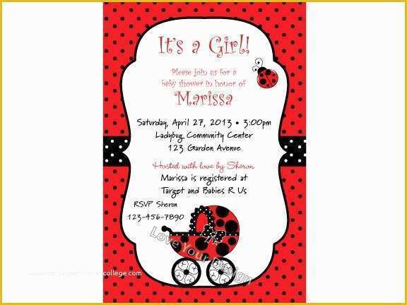 Free Printable Ladybug Baby Shower Invitations Templates Of Beautiful Ladybug Baby Shower Invitations Ladybug